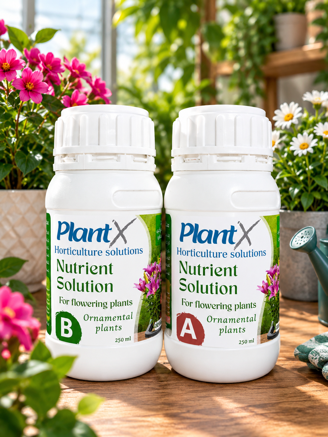 PlantX Nutrient Solution for Flowering Ornamental Plants A&B
